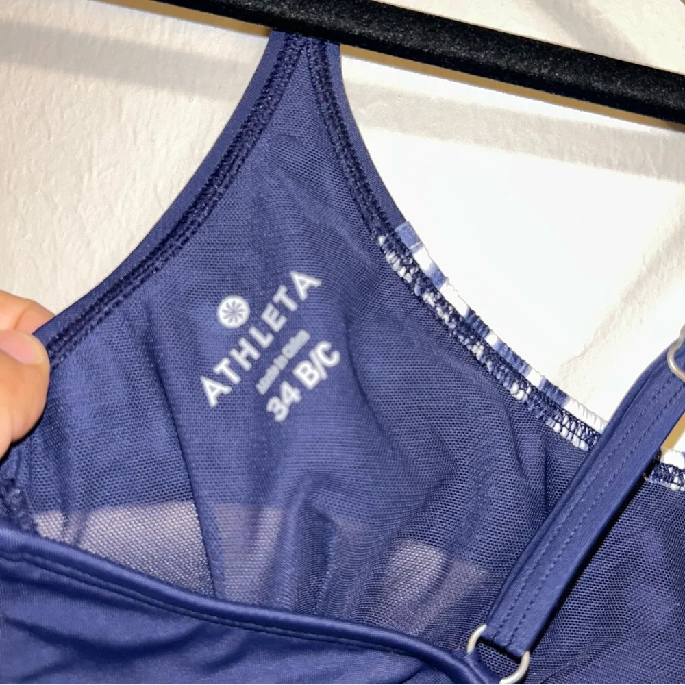 Athleta Wave Break Blousy Tankini‎ Top sz 34B/C Swim Suimsuit Tank Underwire